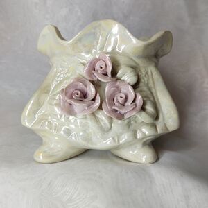 Vintage Lincolnshire Gilt Porcelain Rose